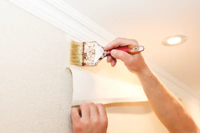 Pose de papier peint à Vétheuil — revêtements muraux et toiles de verre